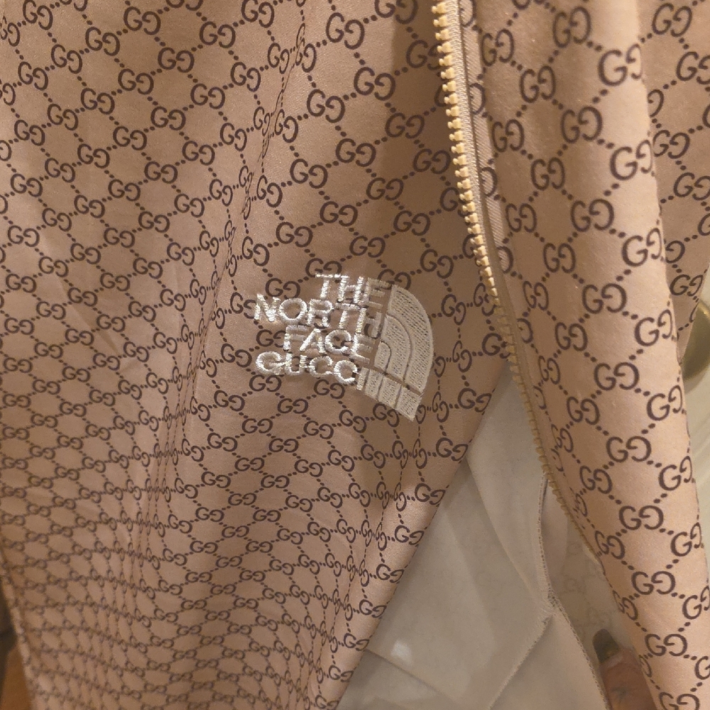 Source Unknown Beige Logo-Print Track Jacket & Jo… - image 5